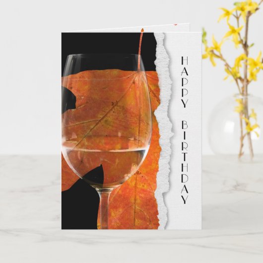ワインと紅葉カード カード (黄色い花)