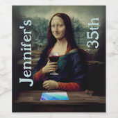 ワインと絵を描パーティー誕生祝い35日 ワインラベル (シングルラベル)