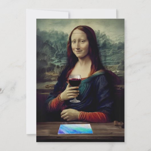 ワインと絵を描パーティー誕生祝い35日 招待状 (裏面)