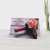 ワインと花と「あなた」と「私」祝 カード (正面)