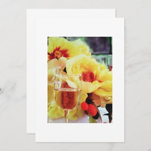 ワインと花の招待状 招待状 (正面/裏面)