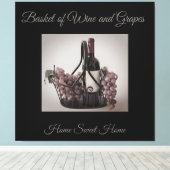 ワインと葡萄の錬鉄籠 キャンバスプリント (インサイチュ (ウッドフロア))