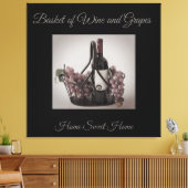 ワインと葡萄の錬鉄籠 キャンバスプリント (インサイチュ (リビング))