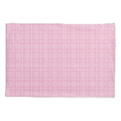 ワインと軽いピンクと白の幾何学的にリバーシブル 枕カバー (裏面)