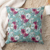 ワインと青い花オンブルー装飾用クッション クッション (ブランケット)