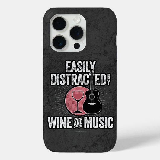 ワインと音楽のケースメイトiPhoによって容易に気を散らす Case-Mate iPhoneケース (裏面)