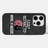 ワインと音楽のケースメイトiPhoによって容易に気を散らす Case-Mate iPhoneケース (裏面 (横))