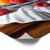 ワインと食べ物が印刷可能なアートを広げる ポスター (角)