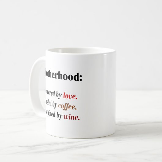 ワインによって支えられる愛によって動力を与えられる母性愛 コーヒーマグカップ (正面左)