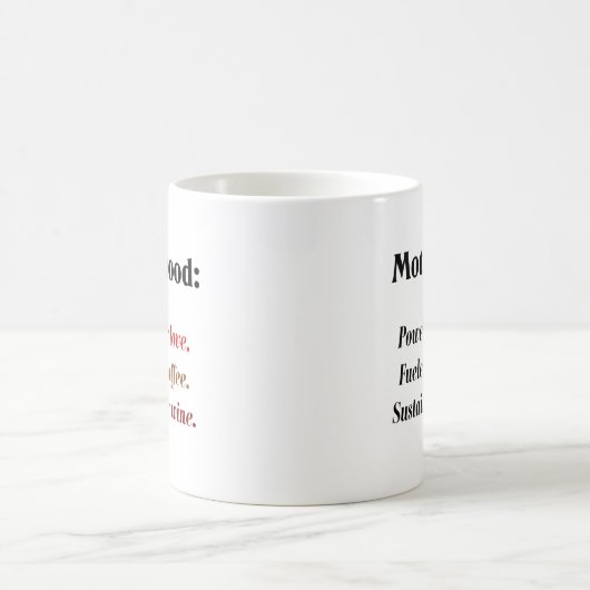 ワインによって支えられる愛によって動力を与えられる母性愛 コーヒーマグカップ (中央)