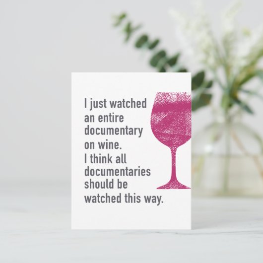 ワインに関するドキュメンタリーを見る…唯一の方法 ポストカード (スタンド正面)