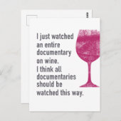 ワインに関するドキュメンタリーを見る…唯一の方法 ポストカード (正面/裏面)