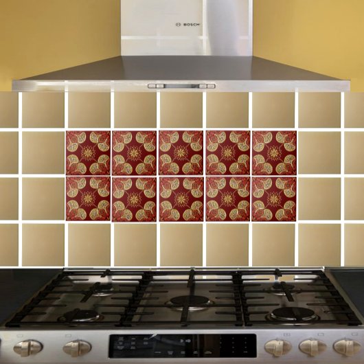 ワインに陶磁器タイルのメダリオンの油 タイル