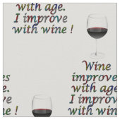 ワインのおもしろいな文字 ファブリック (クローズアップ)