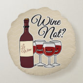 ワインのないブドウアルコール赤いバラピノー種の葡萄のガラス ラウンドクッション (裏面)