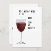 ワインのない日おもしろカード 招待状 (正面/裏面)