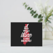 ワインのない食事は朝食と呼ばれる - ワイン好きのためのユーモア ポストカード (スタンド正面)