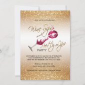 ワインのひとすすりと美しい唇のパーティー 招待状 (正面)