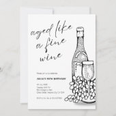 ワインのように年を取った素晴らしミニマリスト老舗招待状 招待状 (正面)
