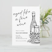 ワインのように年を取った素晴らしミニマリスト老舗招待状 招待状 (スタンド正面)