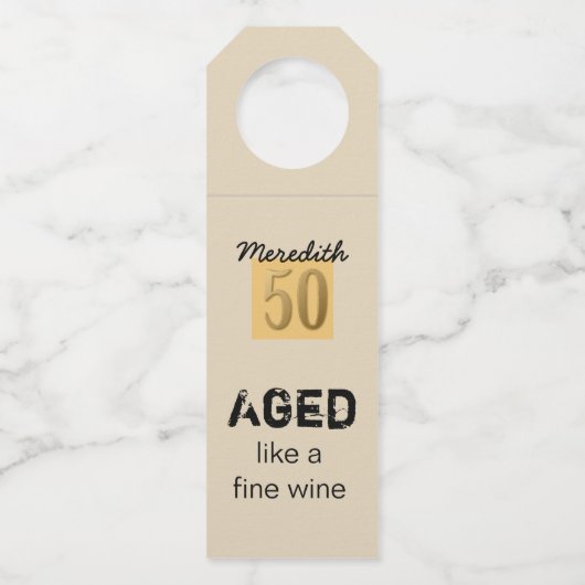 ワインのように老け素晴らしる ボトルネックタグ (正面)