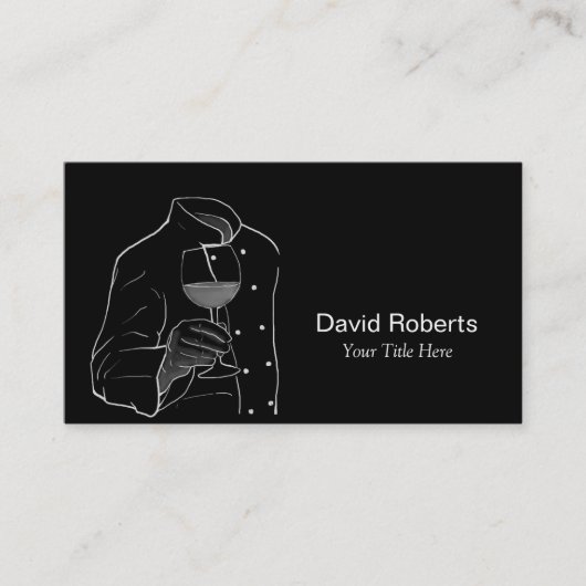 ワインのイベントの食料調達のプロフェッショナルを持つシェフ 名刺 (正面)