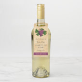 ワインのエレガントなヴィンテージの紫色のブドウのカスタムのテンプレート ボトルネックタグ (ボトル)