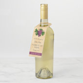 ワインのエレガントなヴィンテージの紫色のブドウのカスタムのテンプレート ボトルネックタグ (アングル)