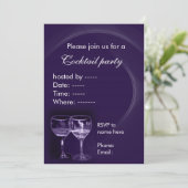 ワインのカクテルのパーティの招待状 招待状 (スタンド正面)