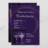ワインのカクテルのパーティの招待状 招待状 (正面/裏面)