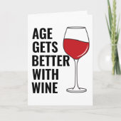 ワインのカードで年齢が上がる誕生日 シーズンカード (正面)