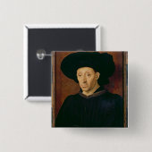 ワインのガラスを持つ人 缶バッジ (正面&裏面)