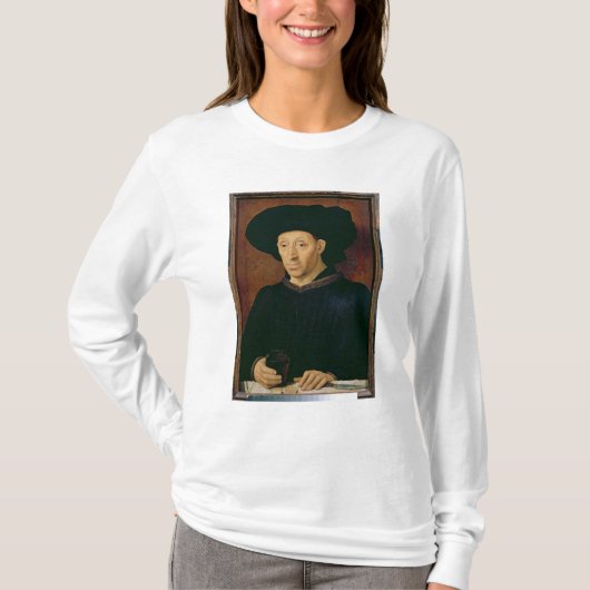 ワインのガラスを持つ人 Tシャツ (正面)