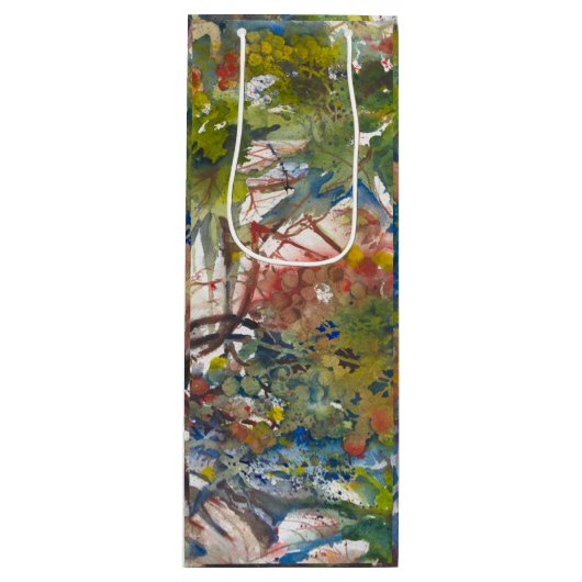 ワインのギフトバッグのブドウ園の絵画 ワインギフトバッグ (正面)