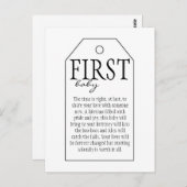 ワインのギフトラベルボトル – 最初のベビー ポストカード (正面/裏面)