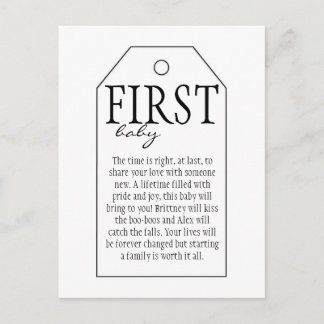 ワインのギフトラベルボトル – 最初のベビー ポストカード