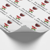 ワインのクリスマスのおもしろいな休日の夢を見ること ラッピングペーパー (コーナー)