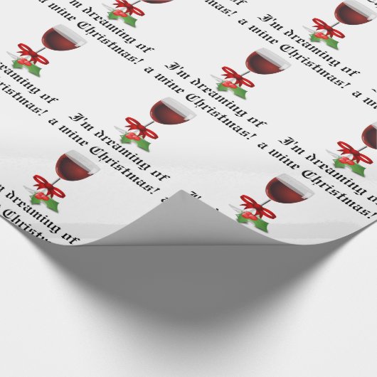 ワインのクリスマスのおもしろいな休日の夢を見ること ラッピングペーパー (コーナー)