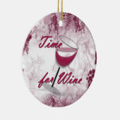 ワインのクリスマスのオーナメントの時間 セラミックオーナメント (右)