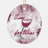 ワインのクリスマスのオーナメントの時間 セラミックオーナメント (左)