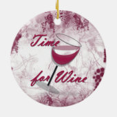 ワインのクリスマスのオーナメントの時間 セラミックオーナメント (裏面)