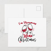 ワインのクリスマスを夢見て インビテーションポストカード (正面/裏面)