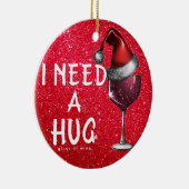 ワインのクリスマスオーナメントおもしろいの大ガラスが必要 セラミックオーナメント (右)