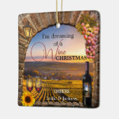 ワインのクリスマスオーナメントを夢見る セラミックオーナメント (左)