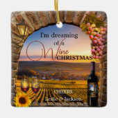 ワインのクリスマスオーナメントを夢見る セラミックオーナメント (正面)