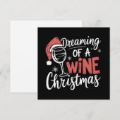 ワインのクリスマスパーティーを夢見る 面白い飲酒 シーズンカード (正面/裏面)