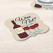 ワインのグラスではなくブドウ酒アルコール赤いバラのピノ ペーパーコースター (アングル)