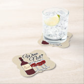 ワインのグラスではなくブドウ酒アルコール赤いバラのピノ ペーパーコースター (インサイチュ)