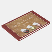 ワインのグラスとワインの試飲、星空の金ゴールド ゲストブック (コーナー)