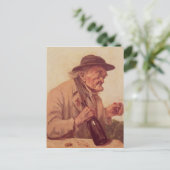 ワインのグラスを持った老人 ポストカード (スタンド正面)